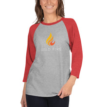 Load image into Gallery viewer, Wild Fire Logo 3/4 Sleeve Baseball Raglan Shirt