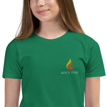 Load image into Gallery viewer, Wild Fire Embroidered Logo Youth Short Sleeve T-Shirt