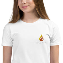 Load image into Gallery viewer, Wild Fire Embroidered Logo Youth Short Sleeve T-Shirt