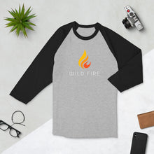 Load image into Gallery viewer, Wild Fire Logo 3/4 Sleeve Baseball Raglan Shirt
