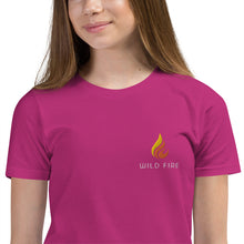 Load image into Gallery viewer, Wild Fire Embroidered Logo Youth Short Sleeve T-Shirt
