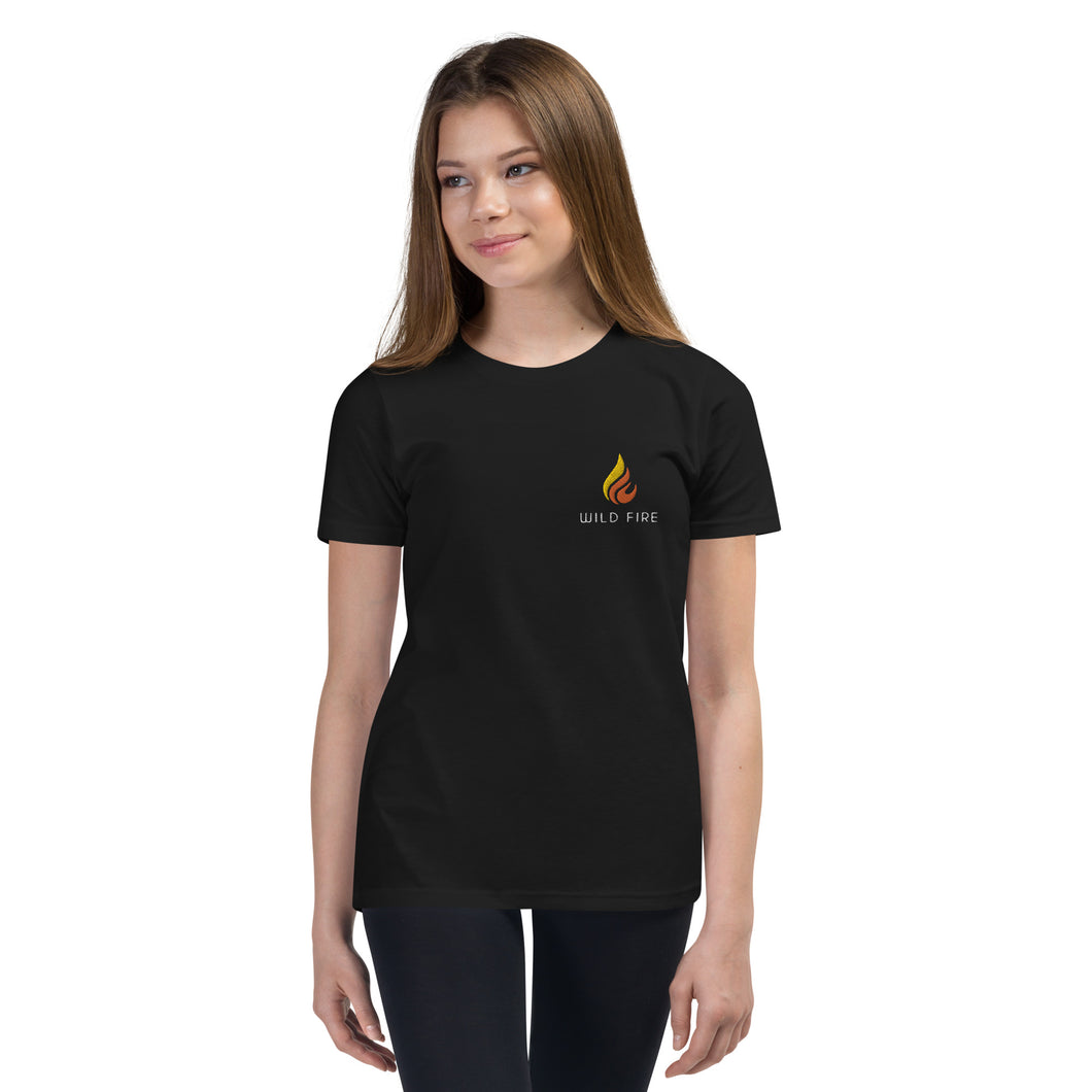 Wild Fire Embroidered Logo Youth Short Sleeve T-Shirt