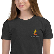 Load image into Gallery viewer, Wild Fire Embroidered Logo Youth Short Sleeve T-Shirt
